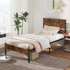 Platform Bed Frame with Wooden Headboard & Under-Bed Storage, No Box Spring Needed, Twin/Full/Queen/King