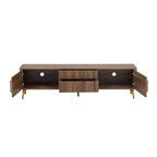 Mid-Century TV Stand with 2 Drawers for TVs up to 80", Walnut Media Console