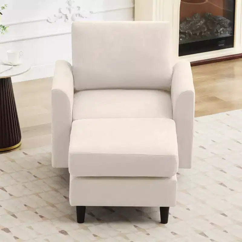 Modern Comfort Accent Chair with Ottoman for Living Room or Bedroom