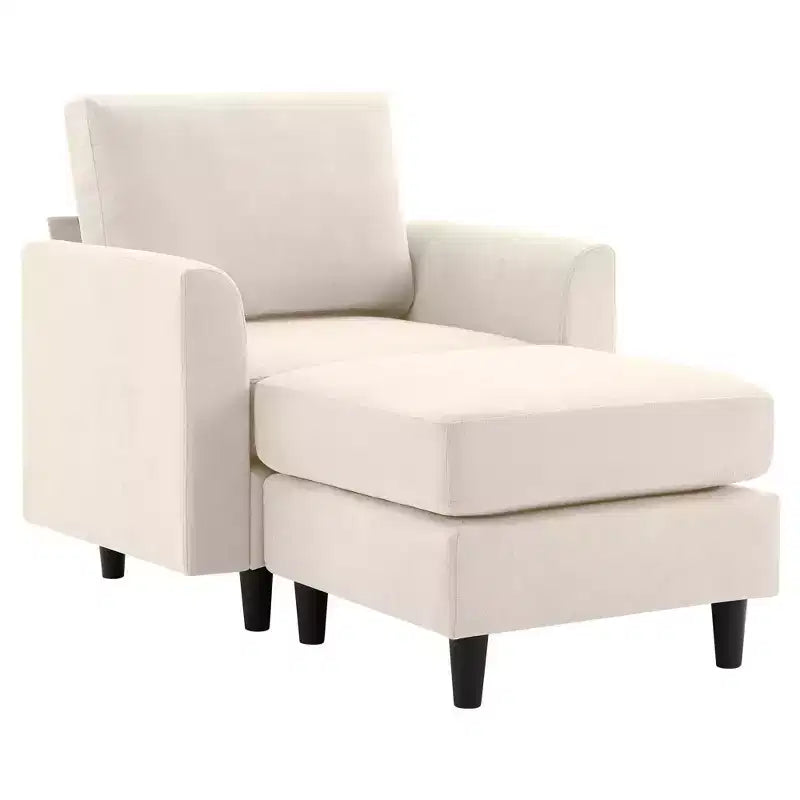 Modern Comfort Accent Chair with Ottoman for Living Room or Bedroom