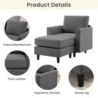 Modern Comfort Accent Chair with Ottoman for Living Room or Bedroom