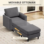 Modern Comfort Accent Chair with Ottoman for Living Room or Bedroom