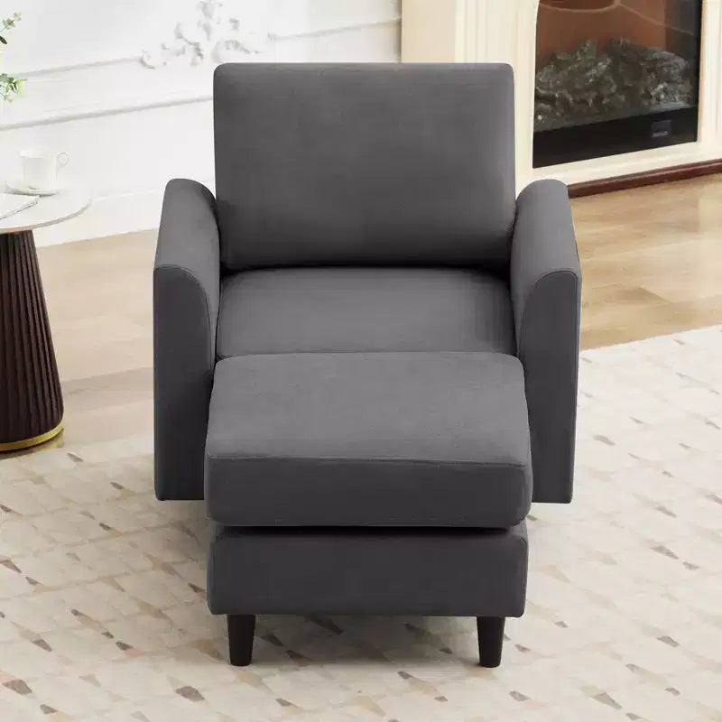 Modern Comfort Accent Chair with Ottoman for Living Room or Bedroom