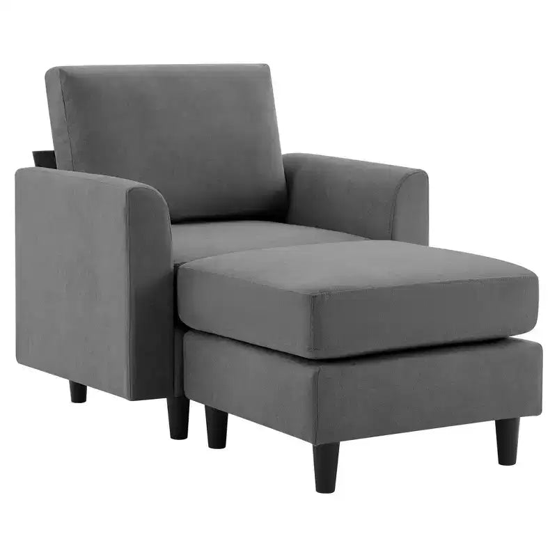 Modern Comfort Accent Chair with Ottoman for Living Room or Bedroom