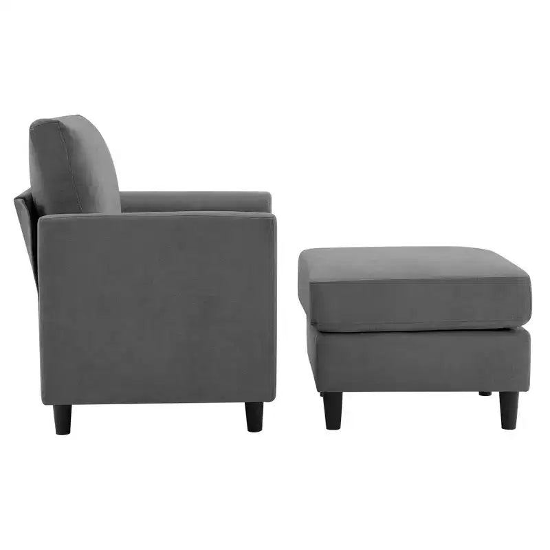 Modern Comfort Accent Chair with Ottoman for Living Room or Bedroom