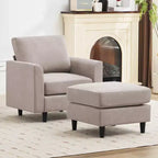 Modern Comfort Accent Chair with Ottoman for Living Room or Bedroom