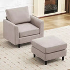 Modern Comfort Accent Chair with Ottoman for Living Room or Bedroom