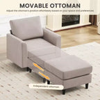 Modern Comfort Accent Chair with Ottoman for Living Room or Bedroom
