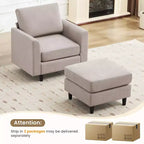Modern Comfort Accent Chair with Ottoman for Living Room or Bedroom
