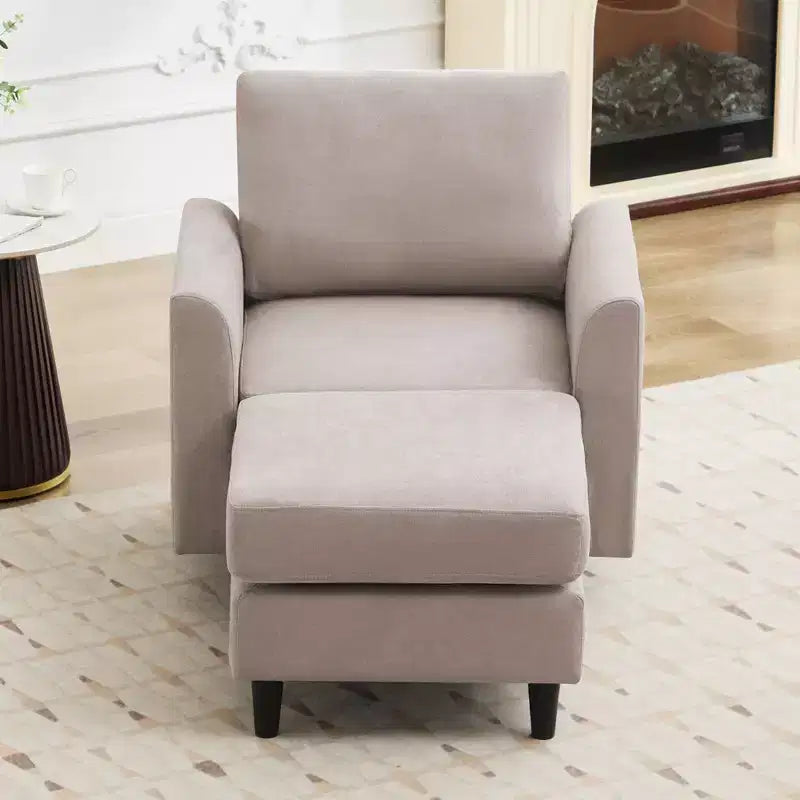 Modern Comfort Accent Chair with Ottoman for Living Room or Bedroom