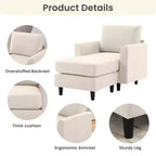 Modern Comfort Accent Chair with Ottoman for Living Room or Bedroom
