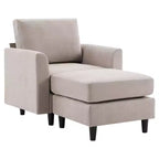 Modern Comfort Accent Chair with Ottoman for Living Room or Bedroom