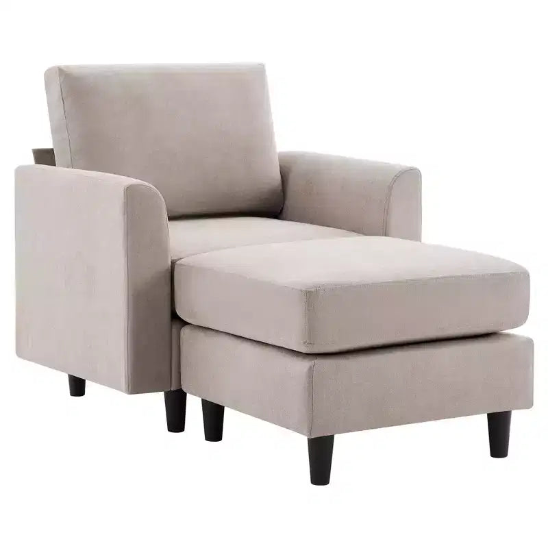 Modern Comfort Accent Chair with Ottoman for Living Room or Bedroom