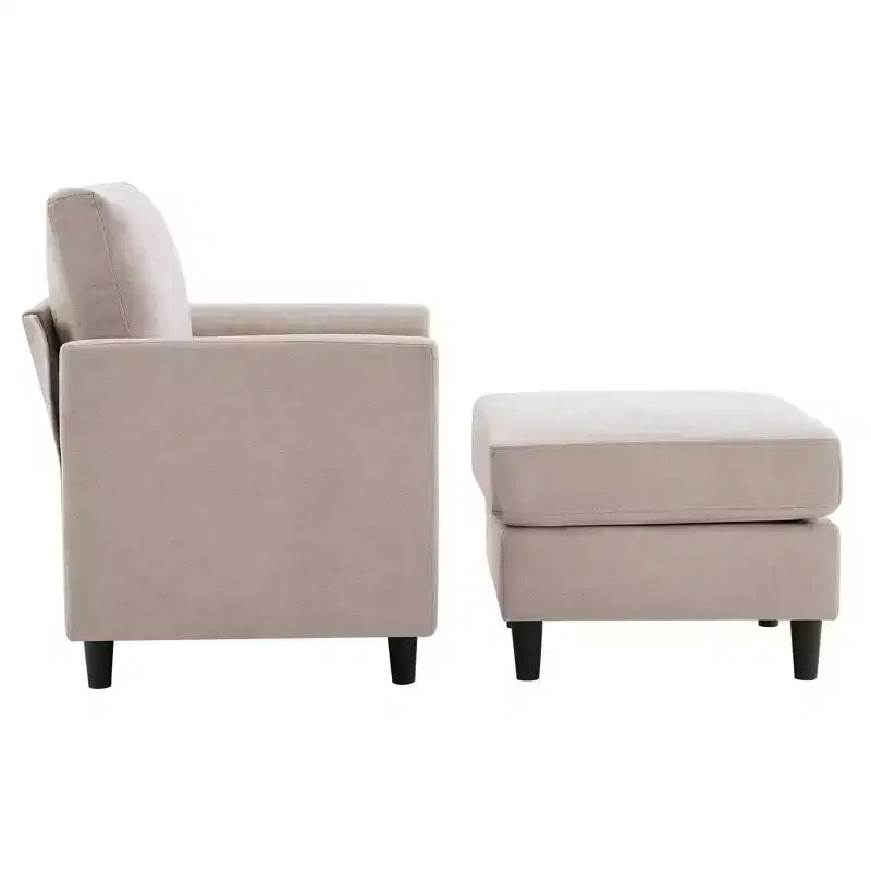 Modern Comfort Accent Chair with Ottoman for Living Room or Bedroom