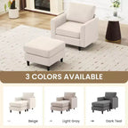 Modern Comfort Accent Chair with Ottoman for Living Room or Bedroom