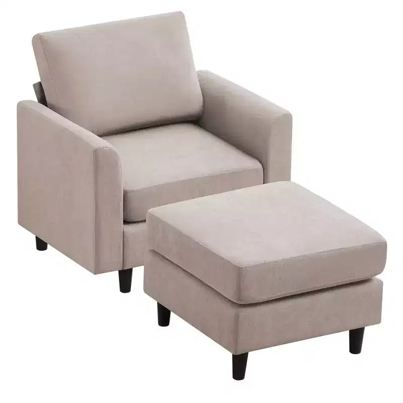Modern Comfort Accent Chair with Ottoman for Living Room or Bedroom