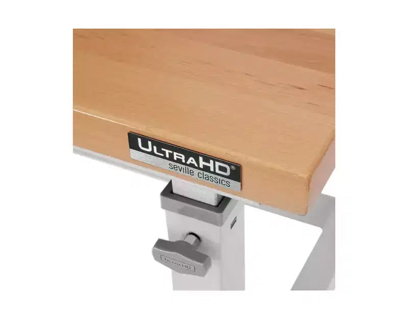 Heavy Duty Workbench Table with Wood Top, Adjustable Height 28-42", 48"W x 24"D