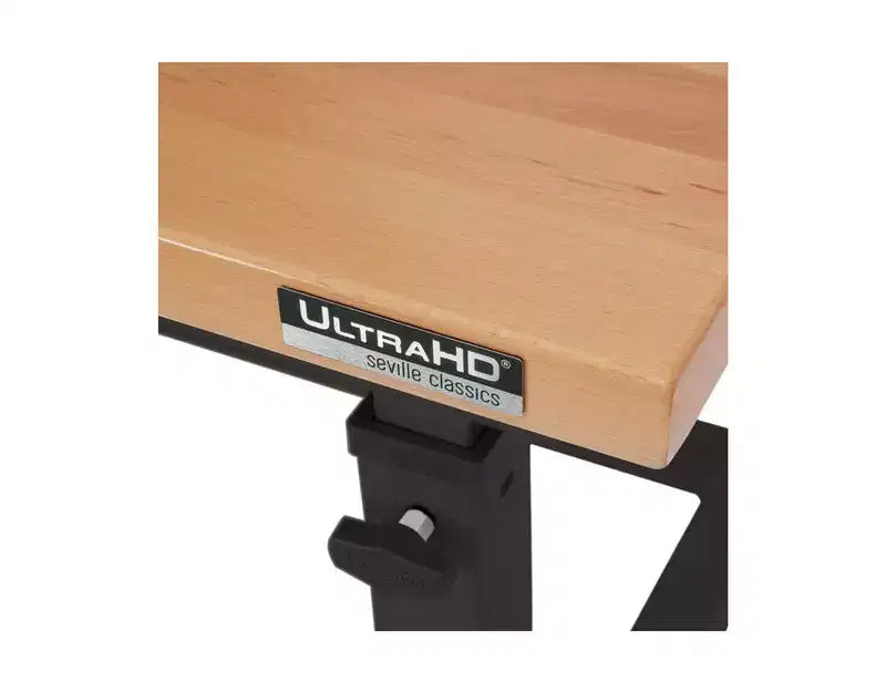 Heavy Duty Workbench Table with Wood Top, Adjustable Height 28-42", 48"W x 24"D