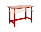 Heavy Duty Workbench Table with Wood Top, Adjustable Height 28-42", 48"W x 24"D