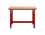 Heavy Duty Workbench Table with Wood Top, Adjustable Height 28-42", 48"W x 24"D