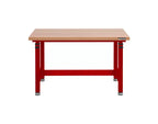 Heavy Duty Workbench Table with Wood Top, Adjustable Height 28-42", 48"W x 24"D