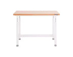 Heavy Duty Workbench Table with Wood Top, Adjustable Height 28-42", 48"W x 24"D