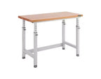 Heavy Duty Workbench Table with Wood Top, Adjustable Height 28-42", 48"W x 24"D