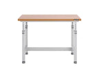Heavy Duty Workbench Table with Wood Top, Adjustable Height 28-42", 48"W x 24"D