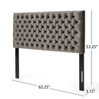 Contemporary Tufted Adjustable Upholstered Queen Headboard