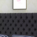 Contemporary Tufted Adjustable Upholstered Queen Headboard
