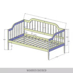 Solid Wood Daybed Frame, Twin Size, for Bedroom or Living Room