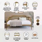Solid Wood Daybed Frame, Twin Size, for Bedroom or Living Room