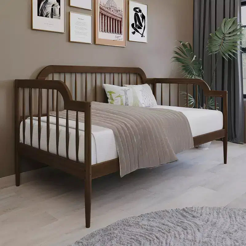 Solid Wood Daybed Frame, Twin Size, for Bedroom or Living Room