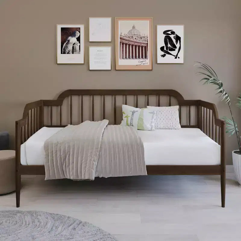 Solid Wood Daybed Frame, Twin Size, for Bedroom or Living Room