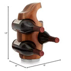 Acacia Wood & Alloy 4-Bottle Display Rack, 6x13" Tabletop Wine Holder