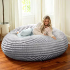 6-Foot Large Bean Bag Chair for Adults, Premium Luxe Faux Fur