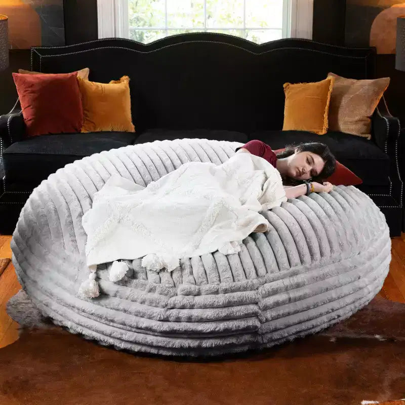 6-Foot Large Bean Bag Chair for Adults, Premium Luxe Faux Fur