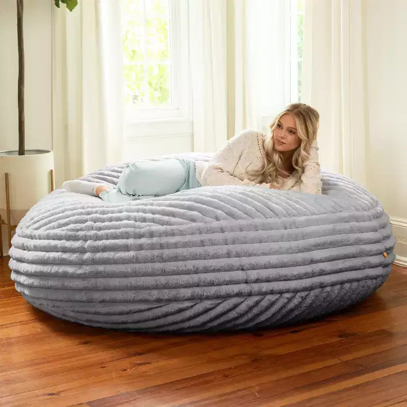 6-Foot Large Bean Bag Chair for Adults, Premium Luxe Faux Fur