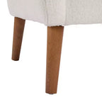 Modern Wingback Accent Chair with Birch Wood Legs & Teddy Fabric Upholstery