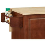 54" Drop Leaf Kitchen Island Cart with 3 Drawers, Locking Casters & Storage Shelves, Brown