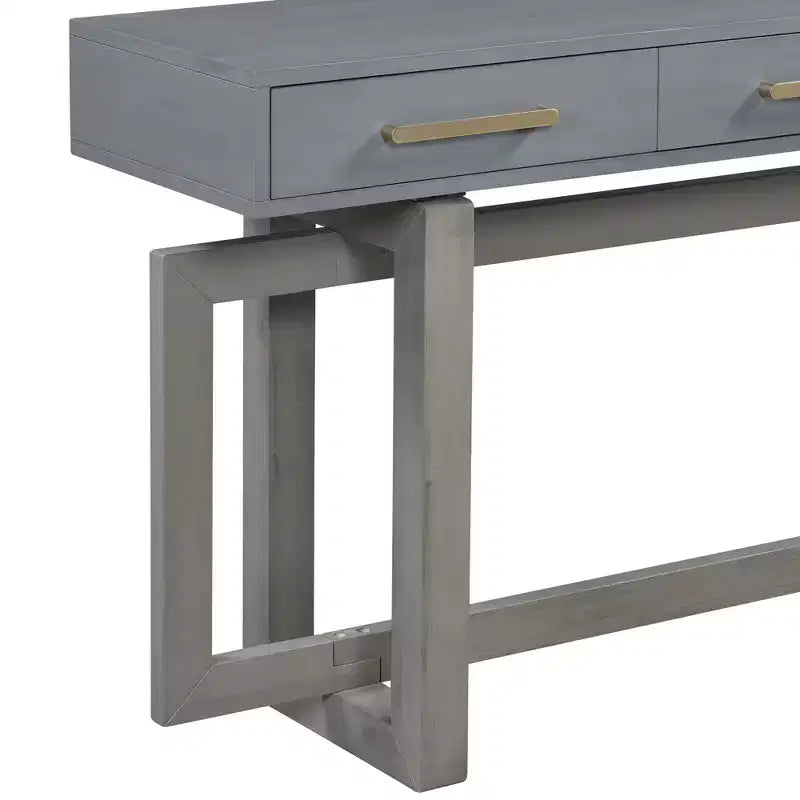 57" Modern Console Table with 3 Storage Drawers for Entryway, Hallway & Living Room