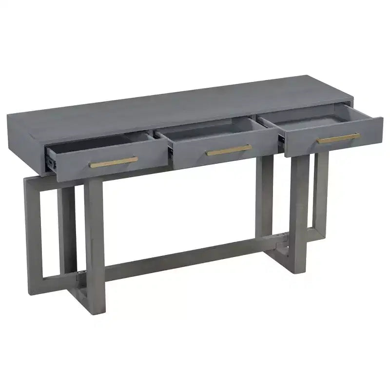 57" Modern Console Table with 3 Storage Drawers for Entryway, Hallway & Living Room