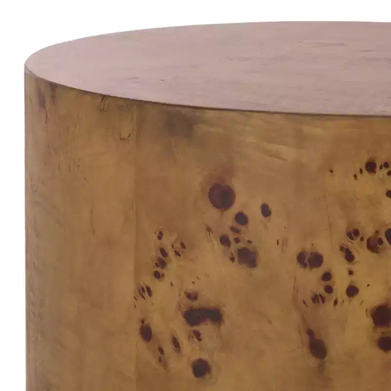 Round Accent Side Table, Brown, for Living Room or Bedroom