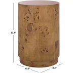 Round Accent Side Table, Brown, for Living Room or Bedroom