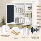 30" Wall Mounted Bathroom Medicine Cabinet with Mirror & 3 Adjustable Shelves