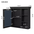 30" Wall Mounted Bathroom Medicine Cabinet with Mirror & 3 Adjustable Shelves