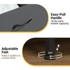 3-Drawer Dresser with Removable Fabric Bins for Bedroom, Living Room, Closet