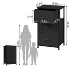 3-Drawer Dresser with Removable Fabric Bins for Bedroom, Living Room, Closet