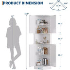 64.6" Farmhouse Corner Cabinet with 4 Barn Doors & 5 Adjustable Shelves