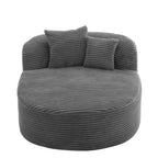 51" Oversized Corduroy Chaise Lounge Sofa Bed with 2 Pillows, Boneless Design